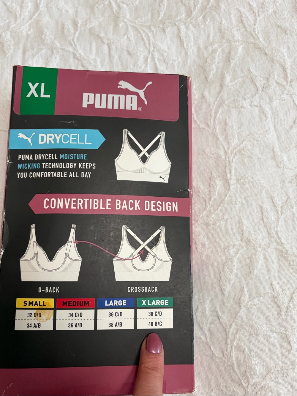 Puma Convertible Back Sports Bra Pack in Pink and Teal Accent - Picture 5 of 7
